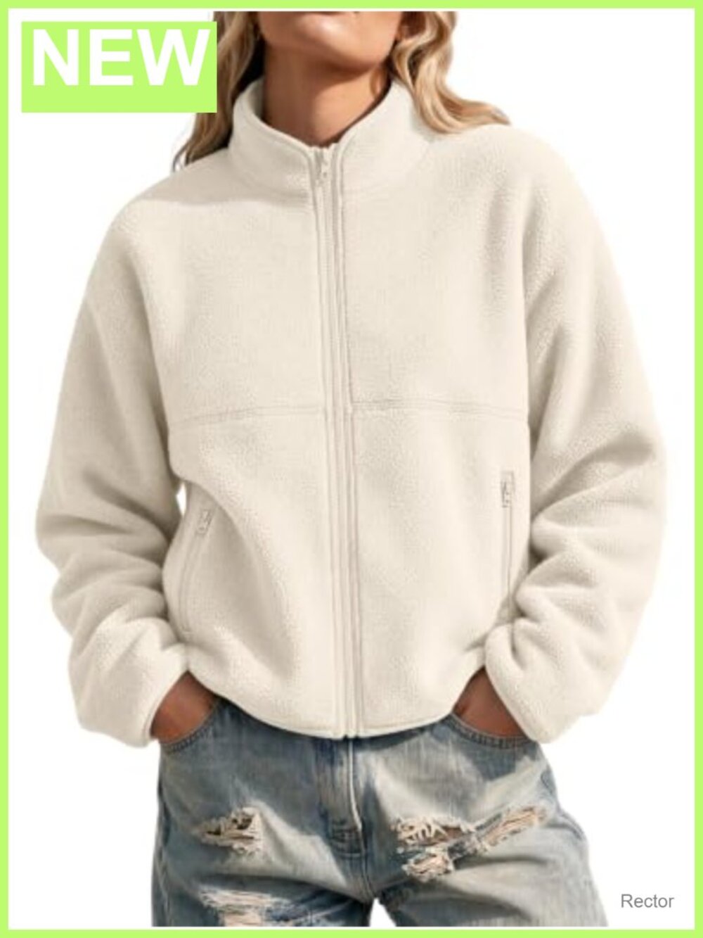 Womens Sherpa Fleece Jacket Full Zip Warm Winter Coat With Pockets